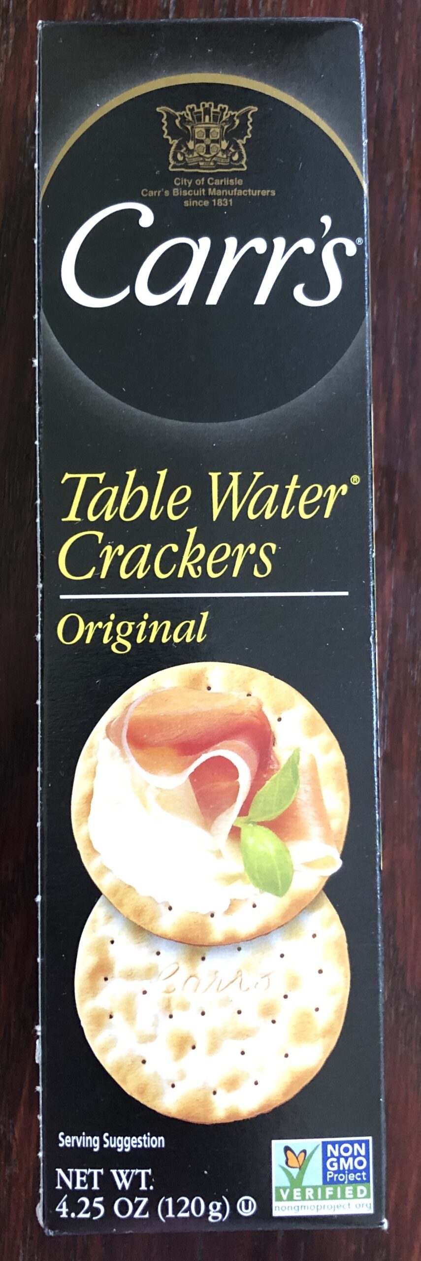 Carr's Table Water Crackers: one of the types of crackers that has norms in the TOMASS test